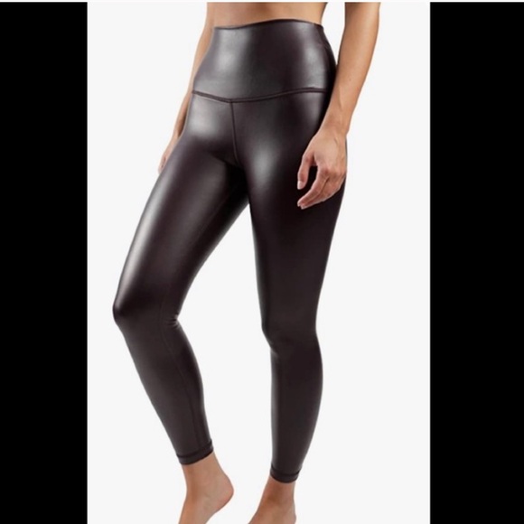 NWT LEATHERETTE LEGGING - 90 DEGREE BY REFLEX Burgundy Dark Cherry M - Picture 1 of 6